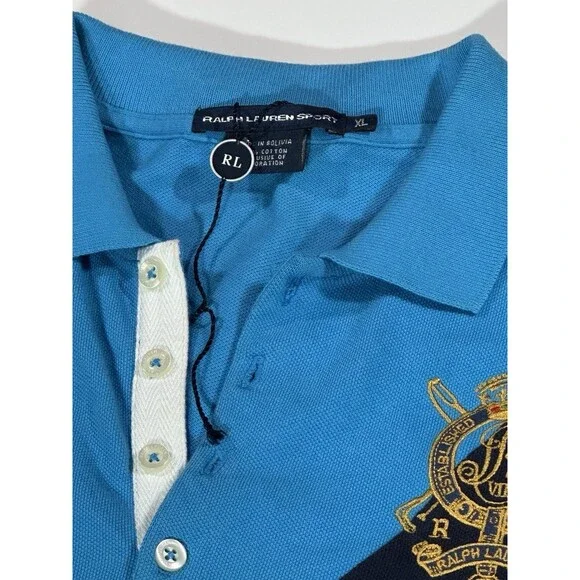 Polo Ralph Lauren Sport Women's Cotton Mesh Riding Crest Polo Dress Blue Size XL - Picture 8 of 12
